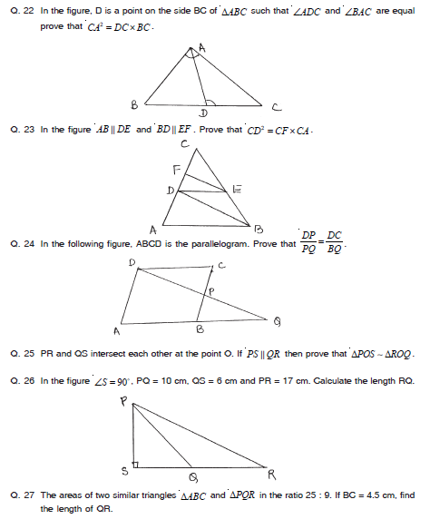 CBSE Class 10 Mathematics HOTs Triangles Set A